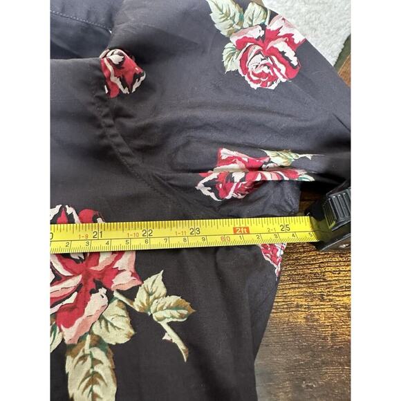 ASOS Button Up Long Sleeve Top Womens Sz XL Dark Cottagecore Lagenlook Artsy - Picture 4 of 9